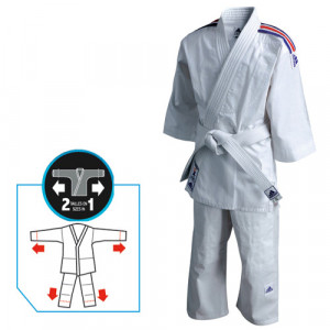 Kimono judo évolutif - Fourni avec un ourlet détachable pour allonger la longueur