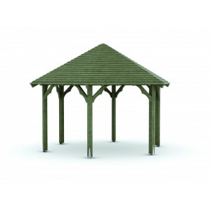 Kiosque en bois hexagonale - Diamètres : de 3 à 8 m - Toit shingle