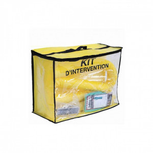 Kit d'intervention anti pollution pour produits chimiques - Capacité d'absorption : 90 - 75 litres