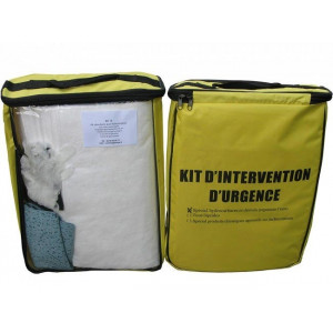 Kit d'intervention pour pollution d'hydrocarbures 14L - Absorbe jusqu'à 14 Litres d'hydrocarbures