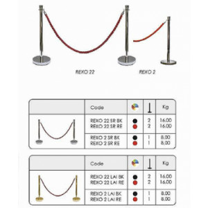 Kit de poteau de guidage à corde - Dimensions : 1050 x 300 mm