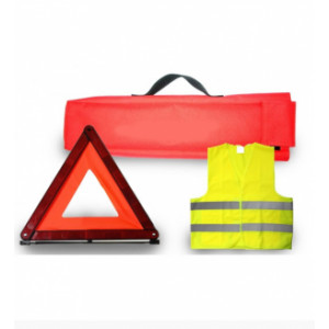 Kit sécurité 3 pièces - Gilet de sécurité  -   Triangle de sécurité   -  Housse de transport