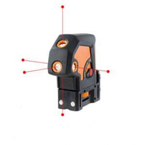 Laser automatique 5 points  - Précision: ± 2 mm / 10 m - Portée sans cellule: 30 m  - Diode de laser: Rouge