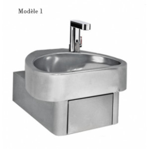Lave-mains à commande électronique - - En acier inoxydable AISI 304L   - Dim (L  x l x H) : 460 x 436 x 270 mm - Avec ou sans accessoires