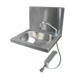 Lave-mains inox ergonomique - Matière : Inox - Dimensions : 40 x 41,8 x 37,8 cm