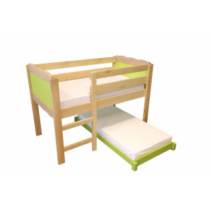 Lit superposé pour enfant - Dimensions ( H x P x L) en mm : 950 x 1295 x 720 - Hauteur du sommier en mm : 580