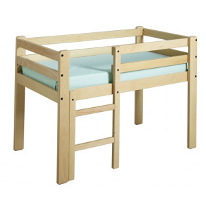 Lit pour enfant surélevé en bois - Structure en hêtre - Dimensions : (LxHxP) 129 x 91 x 72 cm
