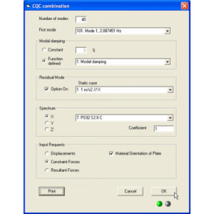 Logiciel de calcul sismique - Calcul de la Combinaisons Quadratiques Complètes