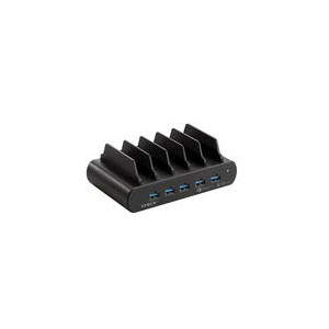 https://www.techni-contact.site/ressources/images/produits/merchandising/ls-g150-uc5t-51265467-1.jpg - Accédez à 5 ports USB-C ou 5 ports USB-A pour alimenter un ordinateur portable et 4 appareils supplémentaires avec notre chargeur GaN 5 ports 150 W.