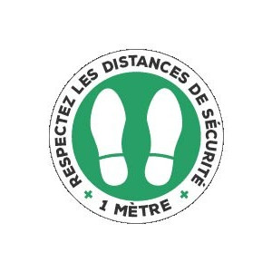 Marquage au sol rond distance de sécurité (lot de 5) - Adhésif - Différentes mentions disponibles - Par lots de 5