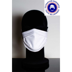 Masque catégorie 1 (blanc ou noir) DGA AFNOR lavable à 60° - Masque de protection tissu catégorie 1 (blanc ou noir) avec 97% de filtration garantie, disponible en blanc, noir, blanc avec logo ou 100% personnalisé.