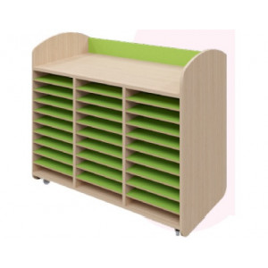 Meuble à dessin 30 cases pour crèche - L: 1100 mm; H:843 mm; P:565 mm