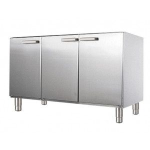 Meuble bas 3 portes inox - Structure en inox - Dimensions( L x P x H ): 1350 x 605 x 860 mm