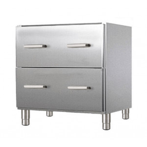 Meuble bas grand volume - - Matière :  inox AISI 304 L - Dim (L x l x H) : 900  x 605 x 860 mm  - Sur pied ou sur roulette