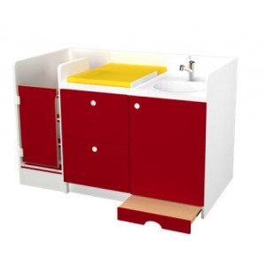 Meuble compact avec vasque crèche - L1595 mm x H1050 mm x P850 mm