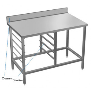 Meuble pour rangement plaques pâtissières - - Pieds support soudés en intérieur- 5 niveaux- Pour plaques pâtissières 400 x 600