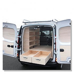 Meuble pour utilitaire en bois exotique - Parfaitement adapté pour l'habitacle d'un Kangoo L1 porte latérale