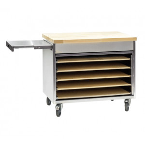 Meuble professionnel parisien de cuisine - Matière : en inox - Dim (L x l x H) :997 x 800 x 900 mm- Glissière à droite ou à gauche