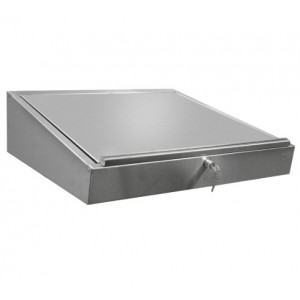 Meuble range documents - Inox AISI 304L- Couvercle avec serrure - Dim ( L x l x H ) : 520 x 520 x 165 mm