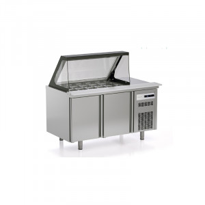 Meuble saladette bar - Inox - 0°C/ 8°C - 15 à 27 bacs GN/1/6