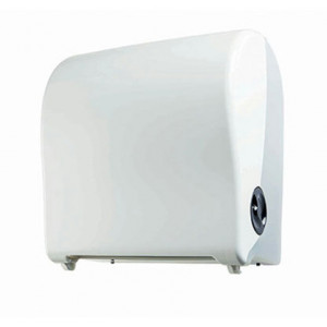 https://www.techni-contact.site/ressources/images/produits/merchandising/mini-distributeur-autocut-pour-bobine-d-essuyage-13523144-1.jpg - Dimensions (L x P x H) : 204 x 314 x 330 mm - ABS blanc-transparente- Pour rouleau Ø 180 mm