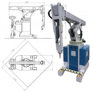 Mini grue mobile à flèche compacte - 3 roues - Capacité : 3000 Kg - Orientable à 18°