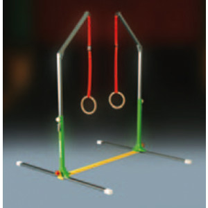 Mini portique anneaux - Réglable en hauteur : 10 à 115 cm anneaux