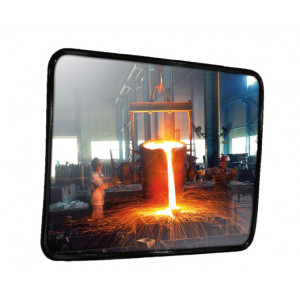 Miroir de sécurité industrielle en inox - Utilisation : Extérieure et intérieure - Fixation murale - Garantie : 2 ans