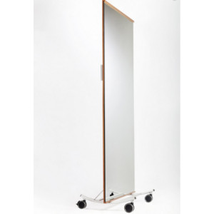 Miroir mobile sur roulettes - Hauteur (cm) : 190