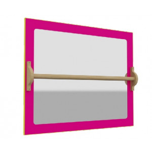 Miroir mural avec barre de maintien - L: 1000 mm; H: 800 mm