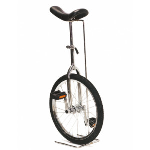 Monocycle en acier chromé - Monocycle club diamètre 45 cm ou 50 cm - Selle renforcé et confortable avec embout