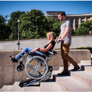 Monte-escaliers électrique pour fauteuil roulant - Élévateur à chenillettes pour escaliers droits  