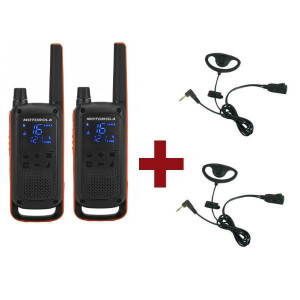 Motorola Talkabout T82 + Kit Earloop x 2 -Talkie Walkie sans Licence - MOT82TX319MT-Motorola
