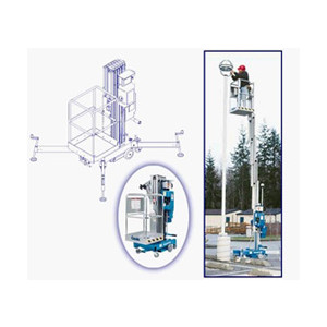 Nacelle elevatrice - Hauteur de travail : 8 à 14.3m. Capacité de charge : 136 à 156 kg