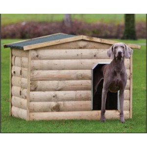 Niche chien en bois - En sapin imprégné - L118,5 cm x P86 cm x H93 cm