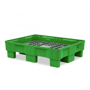https://www.techni-contact.site/ressources/images/produits/merchandising/palette-de-retention-retenpack-75-l-14645654-1.jpg - En PEHD, la palette RETENPACK XS 107 Allibert est dotée de passages de fourches sur les 4 côtés - Sécurisez le stockage de vos produits liquides polluants sur rétention