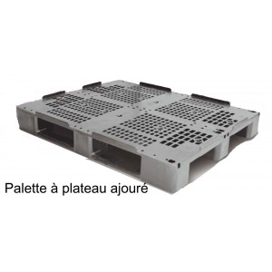 Palette plastique 3 semelles - Capacité de charges : 5000 kg