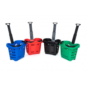 Panier à roulettes pour magasin - Capacité : 43 L