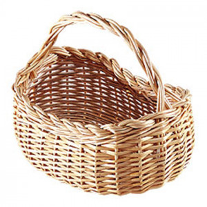 Panier gondole osier blanc - Dimensions (L x P x H) cm : 22 x 16 x 18