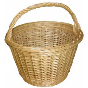 Panier rond évasé en osier décortiqué - Diamètre : 33 cm