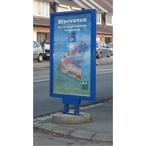 Panneau d'affichage à ressorts - Structure métallique (pieds) et aluminium (cadre) - Porte-affiches 120x80 cm - Pieds tube ou béton