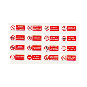 Panneau d'affichage d'interdiction - Avec bandeau - Dimensions: 330x75 - 330x120 - 330x200