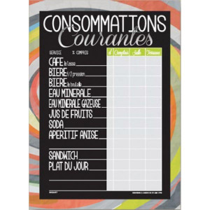 Panneau d'affichage prix des consommations - Vendu à l'unité - Dim : 49 x 69 cm