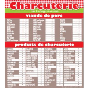 Panneau d'affichage prix viande - Vendu à l'unité - 6 modèles