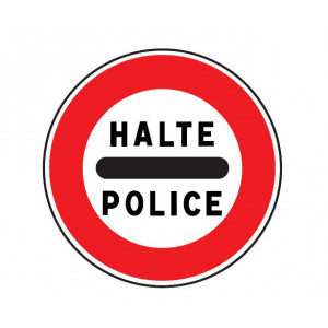 Panneau de signalisation d'un barrage de police B5b - Dimensions : de 450 à 1250 mm - Norme CE et NF - Type B