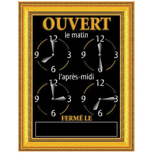 Panneau horaire - Dimensions : 15x20 cm - PVC - fil nylon