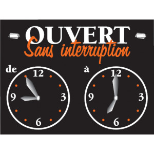 Panneau horaires d'ouverture - Vendu à l'unité - 15 x 10 cm - 2 cadrans