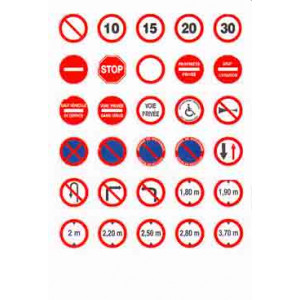 Panneaux de signalisation routière en adhésif - 4 formats disponibles