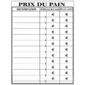 Panneaux prix pour boulangerie - A l'unité - Fil nylon - 30 x 40 cm