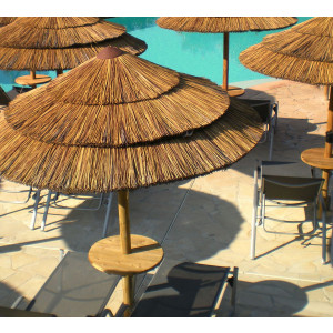 Parasol exotique PALAPA - Parasol en roseau naturel ou synthétique